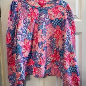 Lilly Pulitzer Pink and Blue Floral Blouse